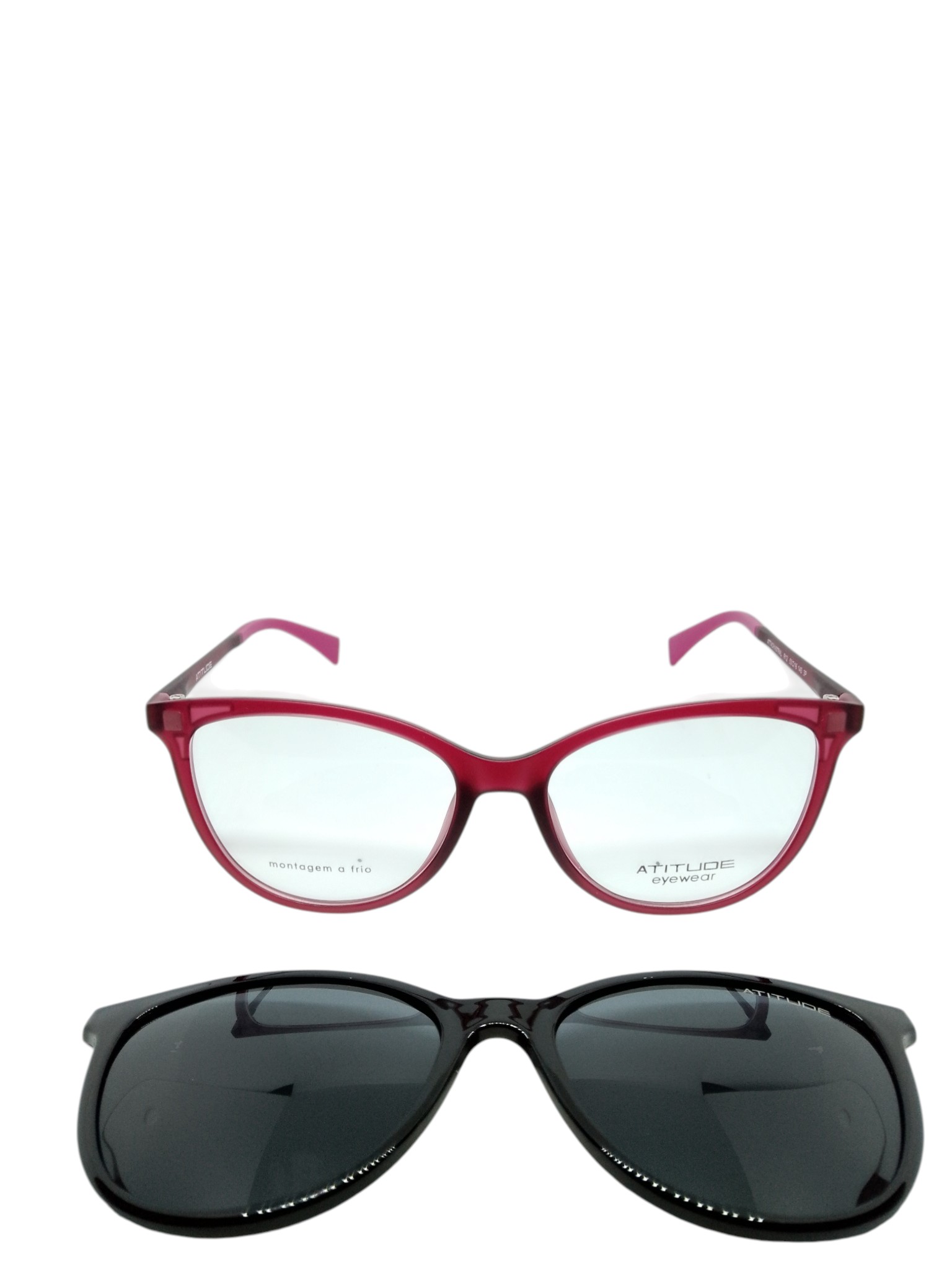 ÓCULOS DE GRAU ATITUDE ATTACH ASTRAL R12 53□16 145 – COM CLIP-ON SOLAR - Imagem 2