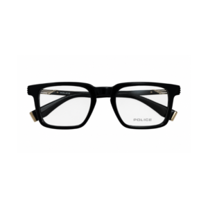 ÓCULOS DE GRAU POLICE VPLR69 0700 PRETO BRILHANTE COM DOURADO